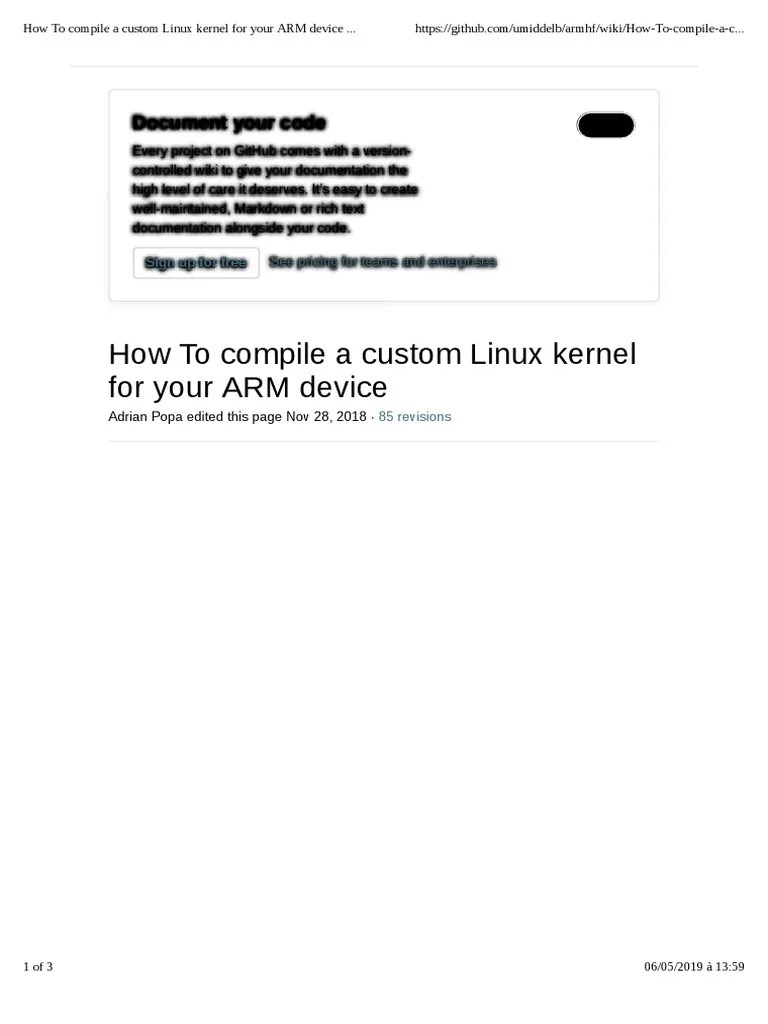 How To Compile A Custom Linux Kernel For Your ARM Device PDF Linux Arm Architecture
