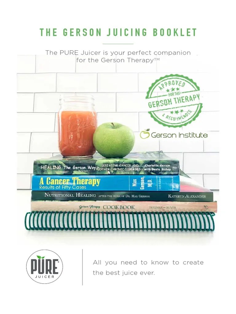 Gerson Juicing Booklet Pure GersonInst PDF Juice Diet & Nutrition