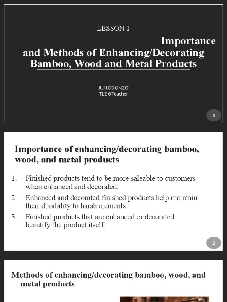 Enhancing and Decorating Bamboo, Wood, and Metal Products Techniques