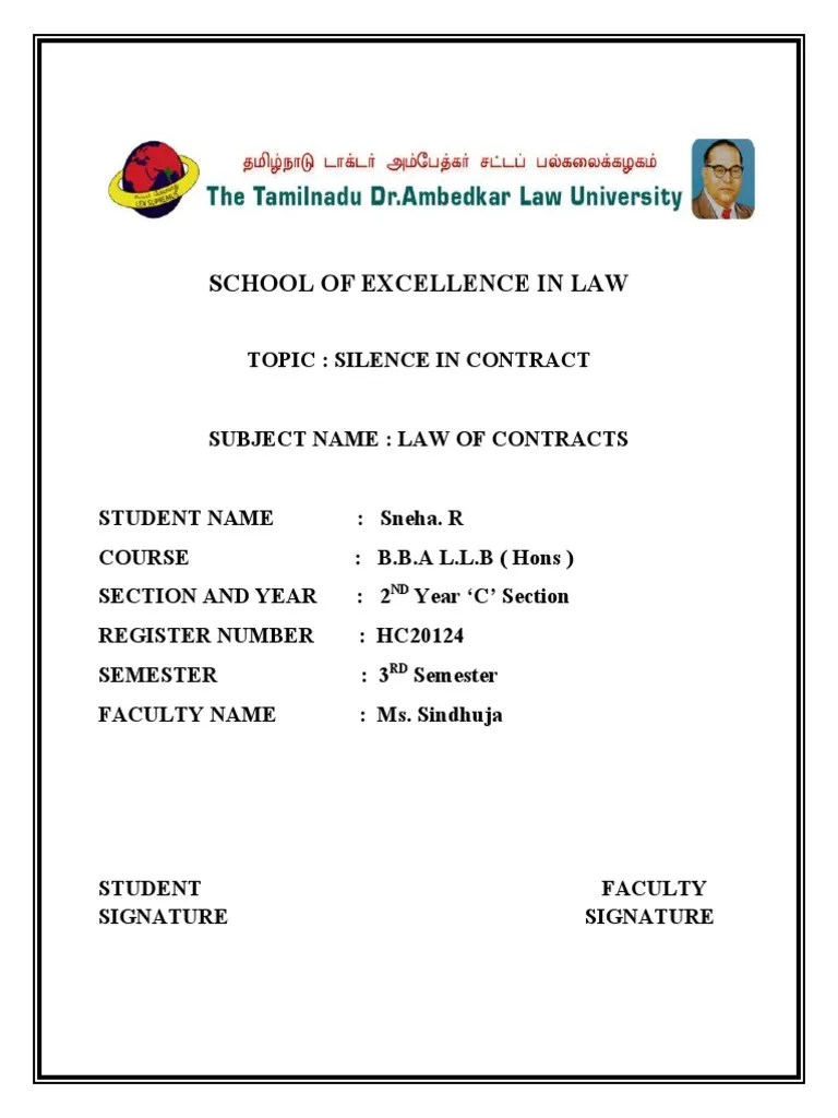 Silence as Acceptance An Analysis of the Exceptions to the General