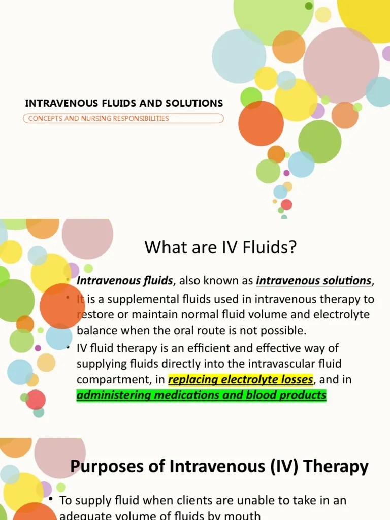 Iv Fluids and Solutions With Nursing Responsibilities PDF