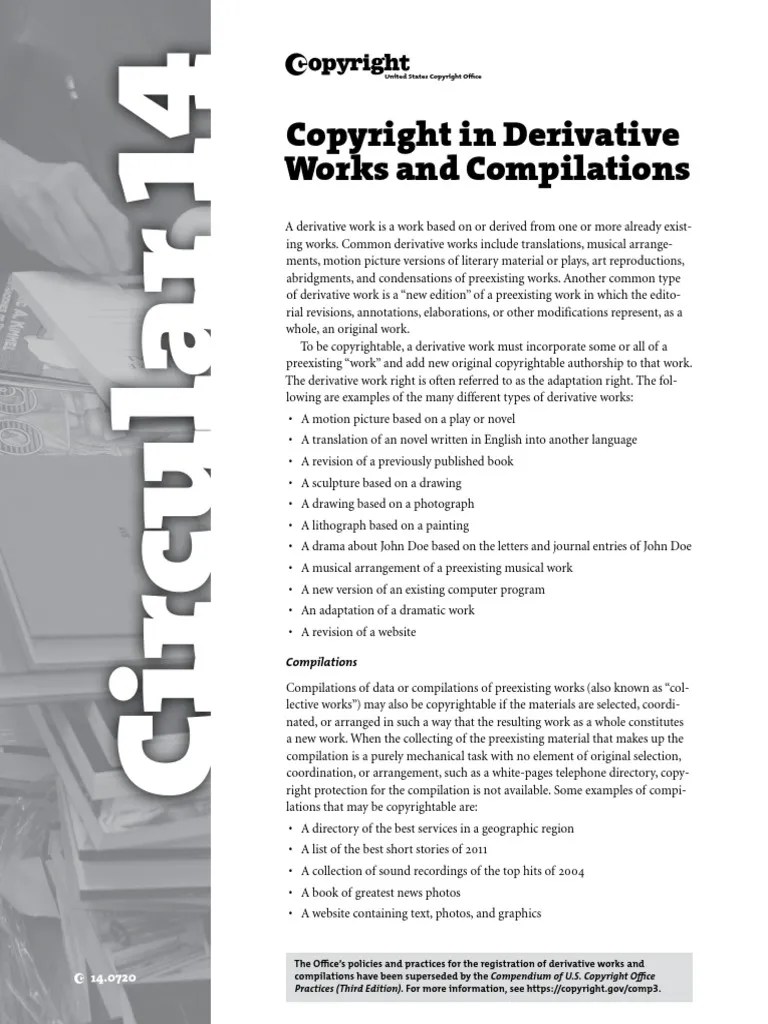 Copyright Law PDF Derivative Work Copyright