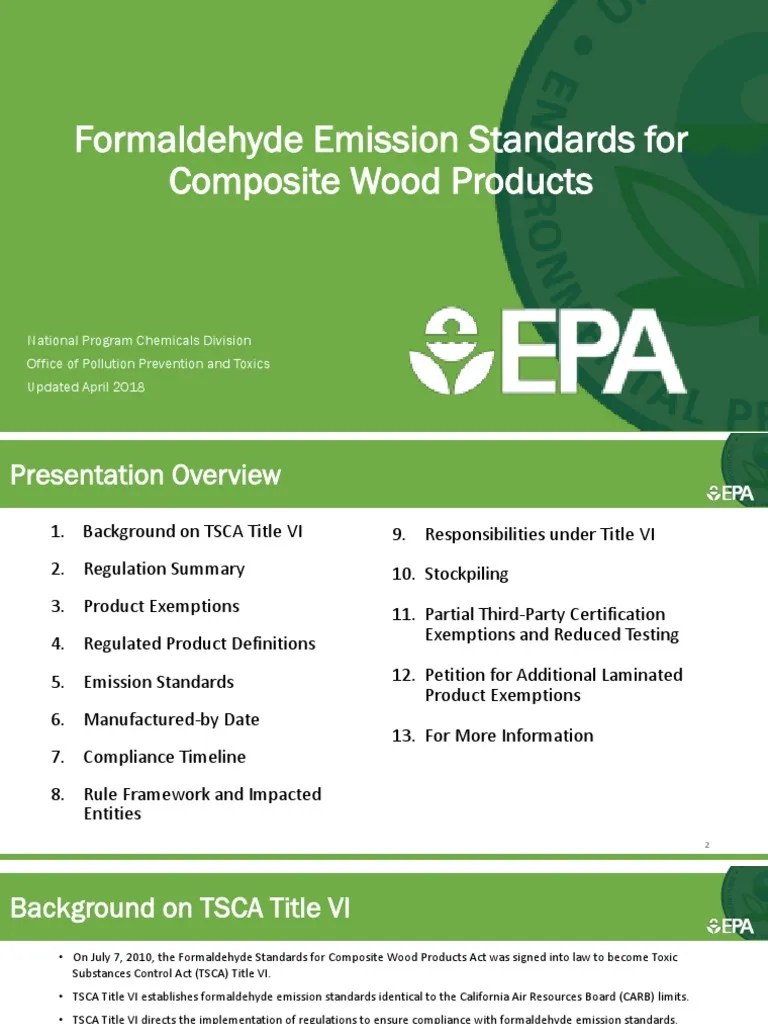 Formaldehyde Emission Standards For Composite Wood Products PDF Forest Products