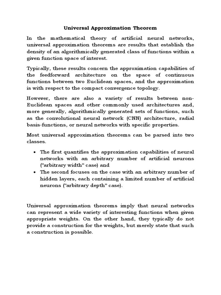 Universal Approximation Theorem PDF