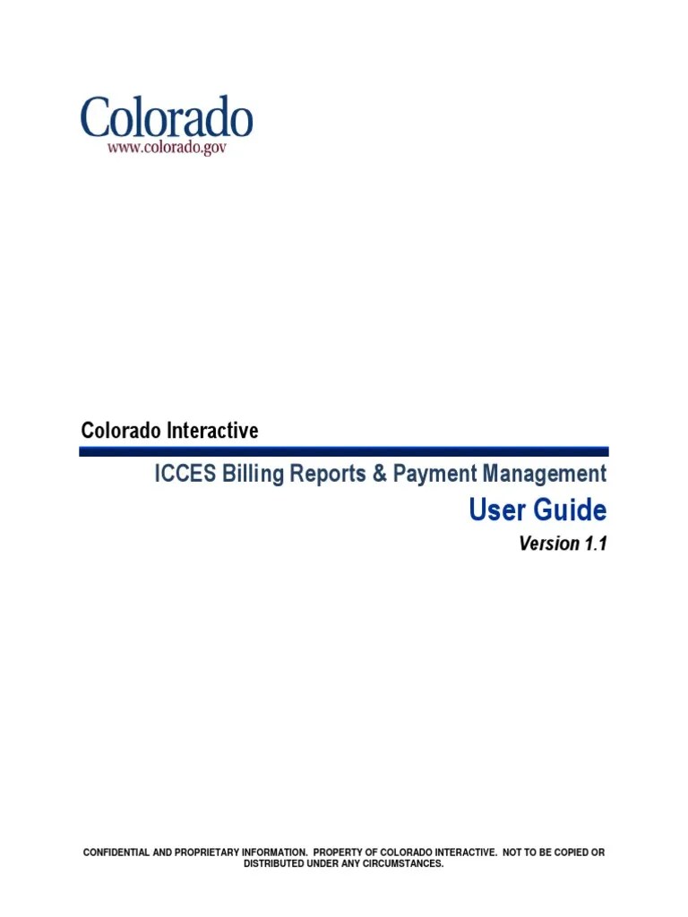 ICCES Billing Reports User Guide PDF Invoice Payments
