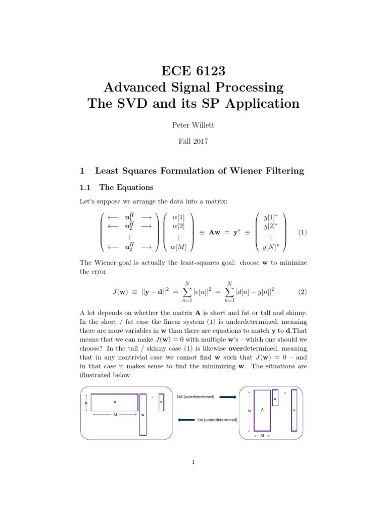 ECE 6123 Advanced Signal Processing The SVD and Its SP Application