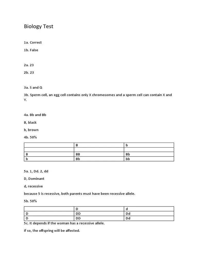 Biology Test PDF