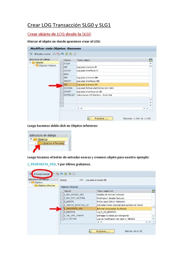 Crear LOG Transacción SLG0 y SLG1 PDF Informática Programación de