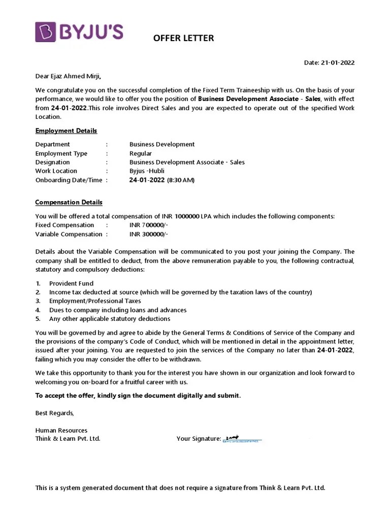Byjus Offer Letter TNL71880807 Encrypted PDF