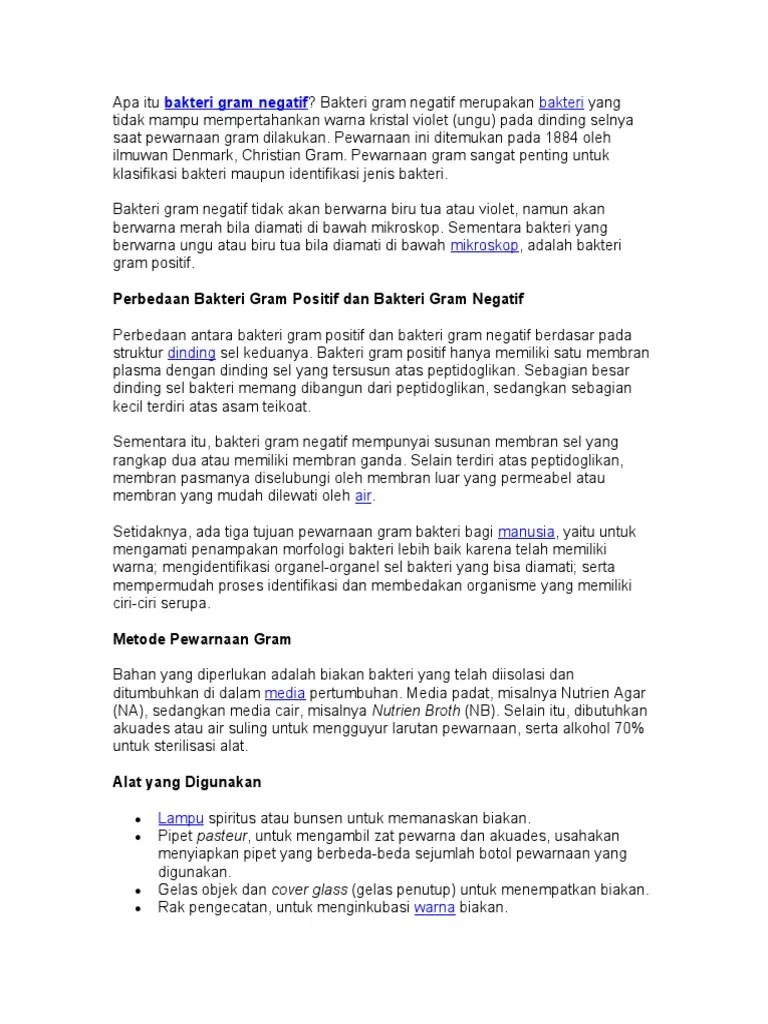Apa Itu Bakteri Gram Negatif