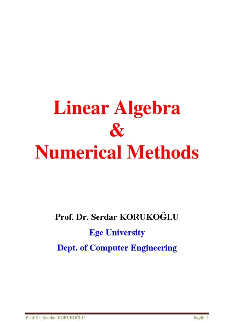 Linear Algebra&Numerical Methods1 PDF Numerical Analysis Linear