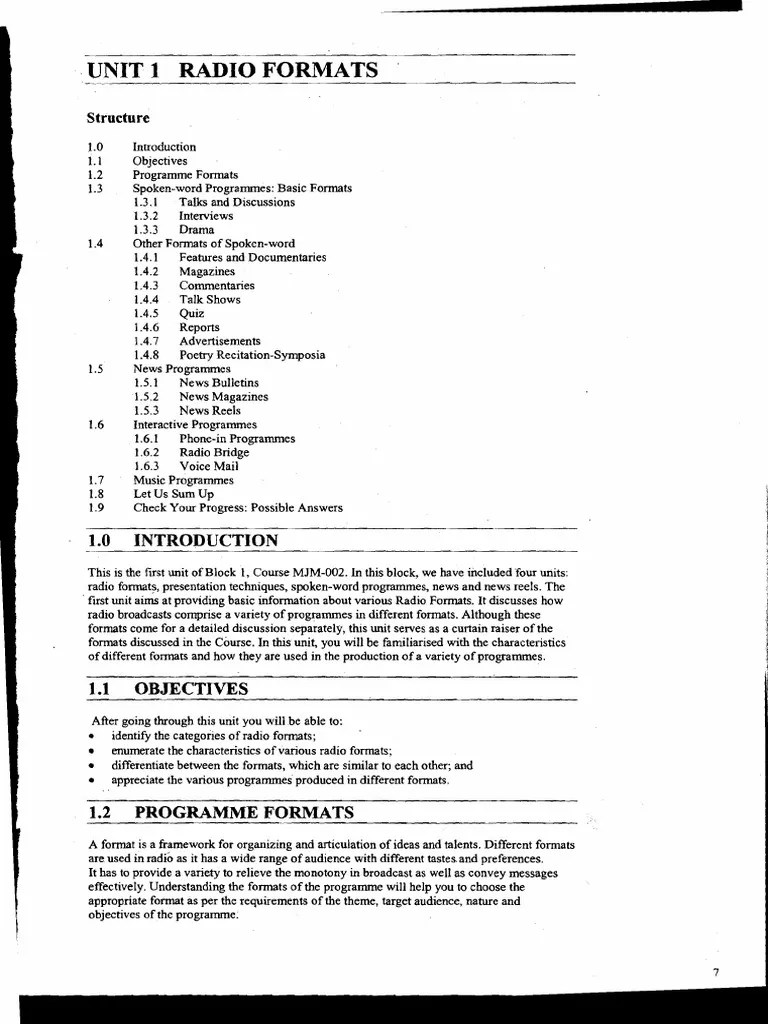 Radio Programme Formats PDF News Poetry