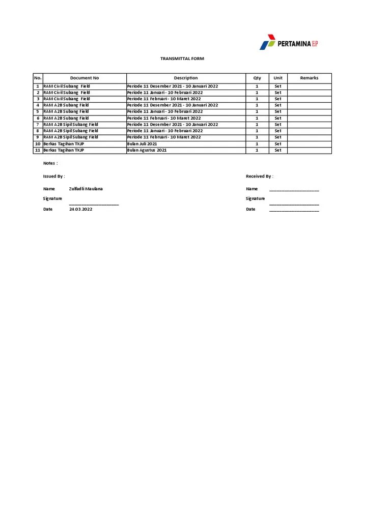 Transmittal Form PDF