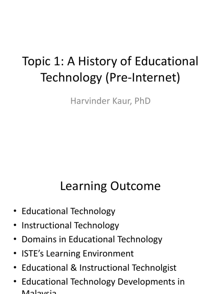 Topic 1 A History of Educational Technology PDF