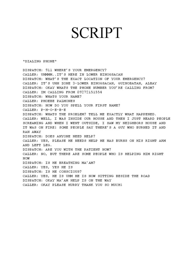 Script For Ems 911 Dispatch PDF