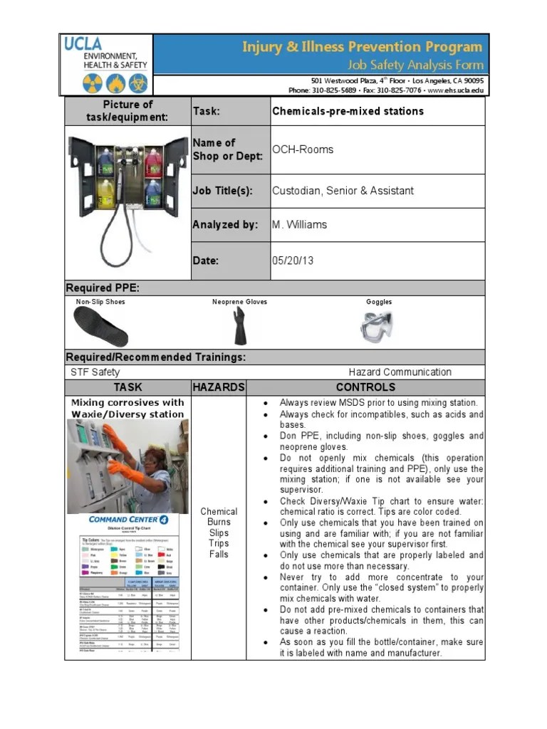 Chemical Mixing With A Waxie Station PDF Personal