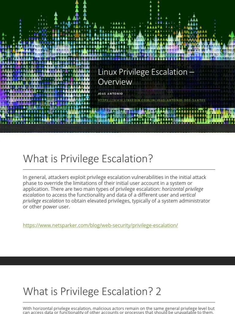 Linux Privilege Escalation Overview PDF
