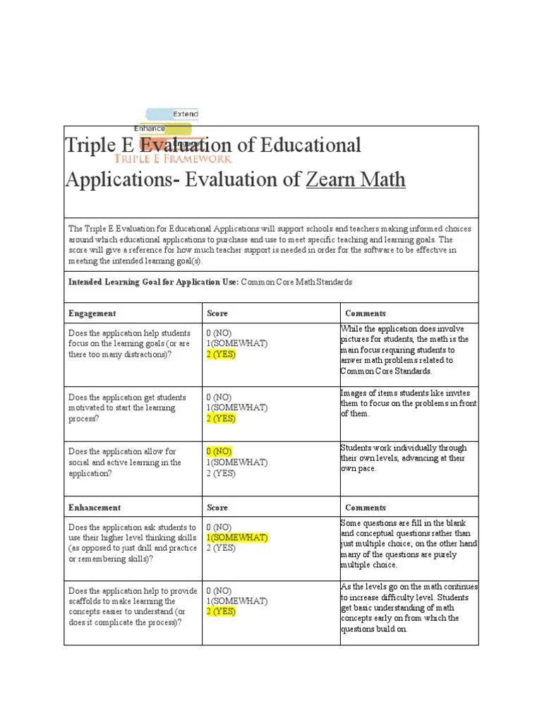 Edc 370 Triple e Framework Rubric PDF