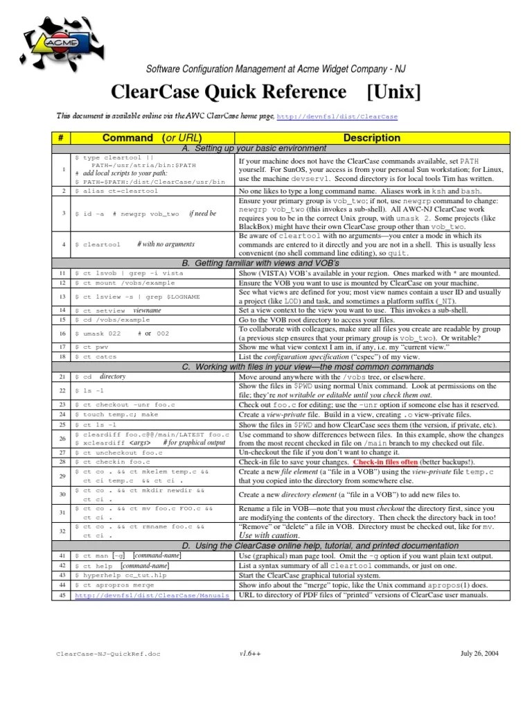 ClearCase QuickRef PDF