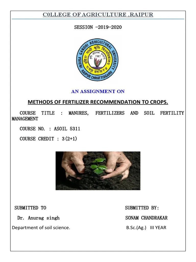 of Fertilizers PDF Fertilizer Soil