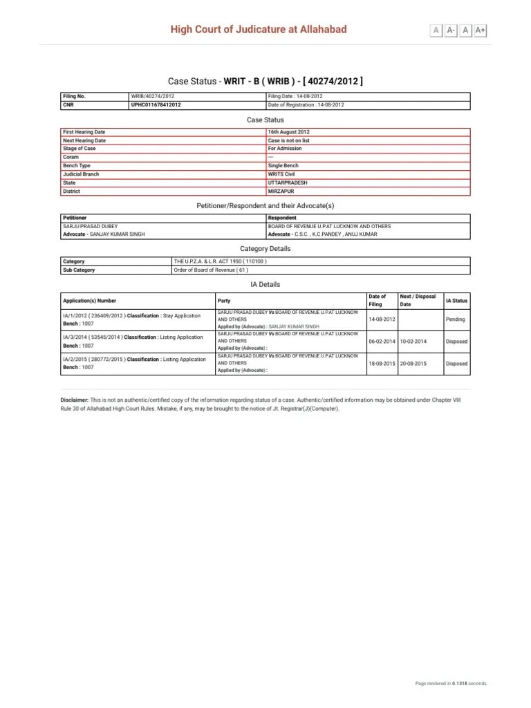 Case Status Search by Case Number PDF Courts Government