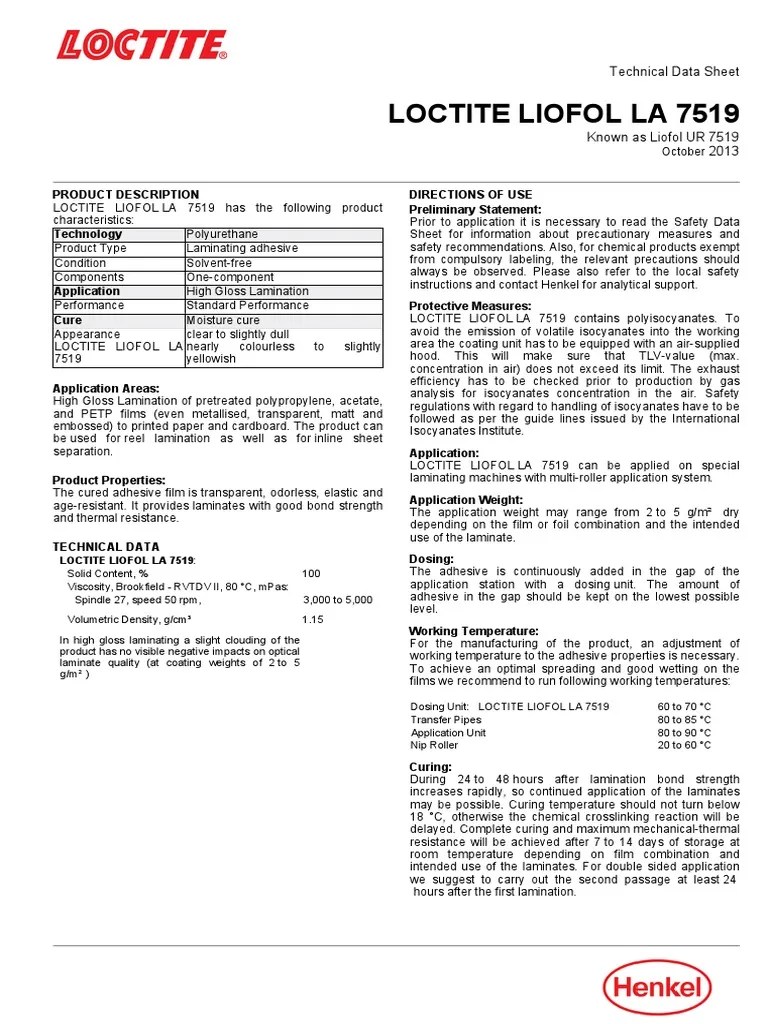 Loctite Liofol La 7519En PDF
