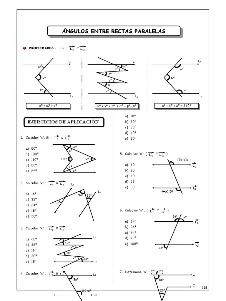 Hds aNGULOS ENTRE RECTAS PARALELAS | PDF