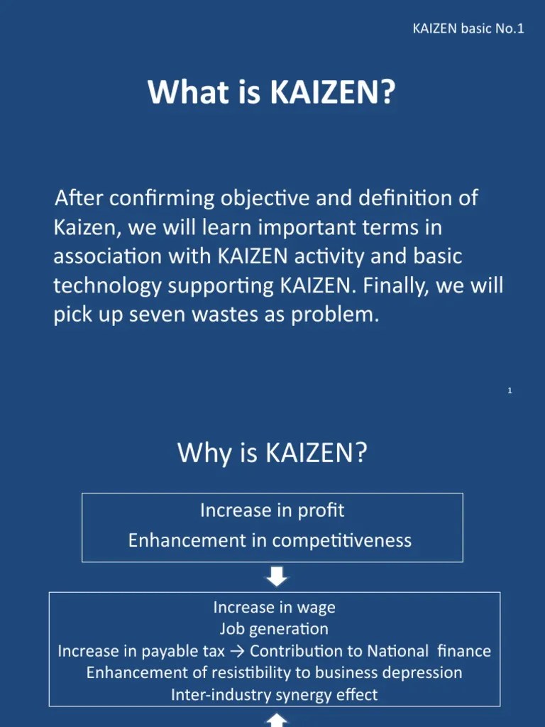 Kaizen Basic No.1 (What Is KAIZEN) PDF Business Process Economies