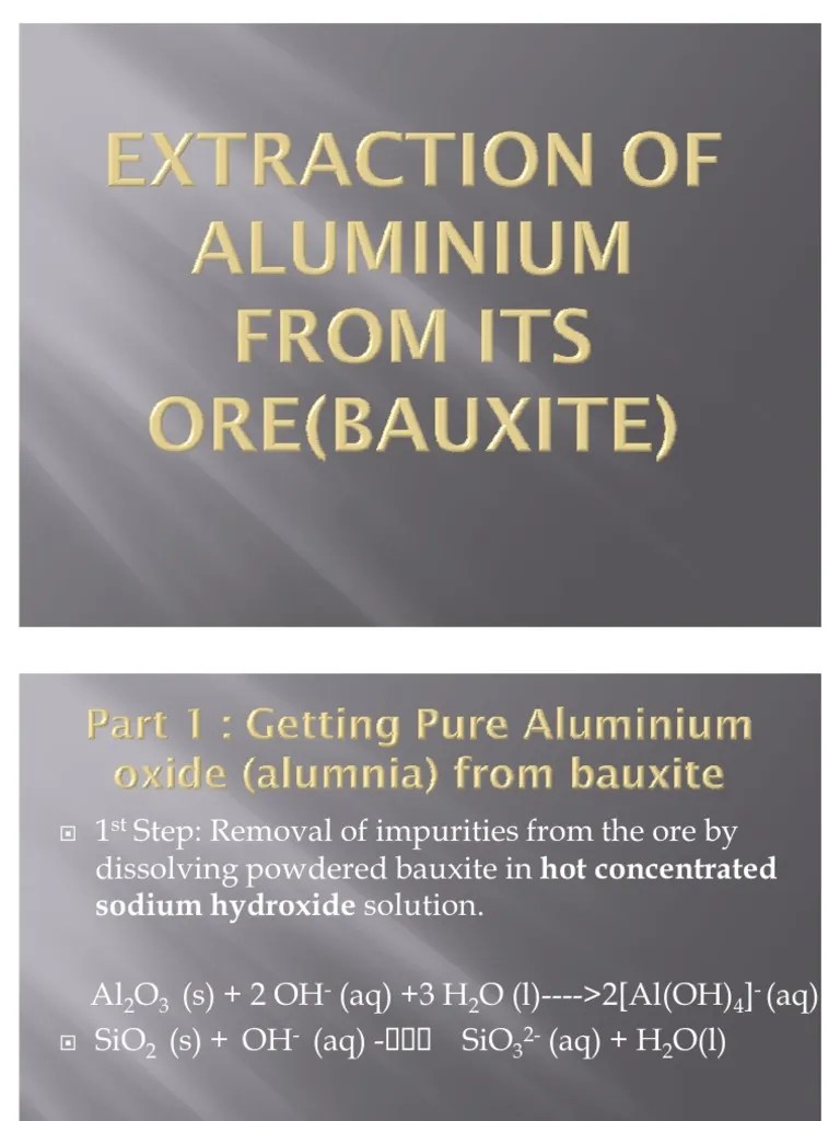 Extraction of Aluminium From Its Bauxite) PDF
