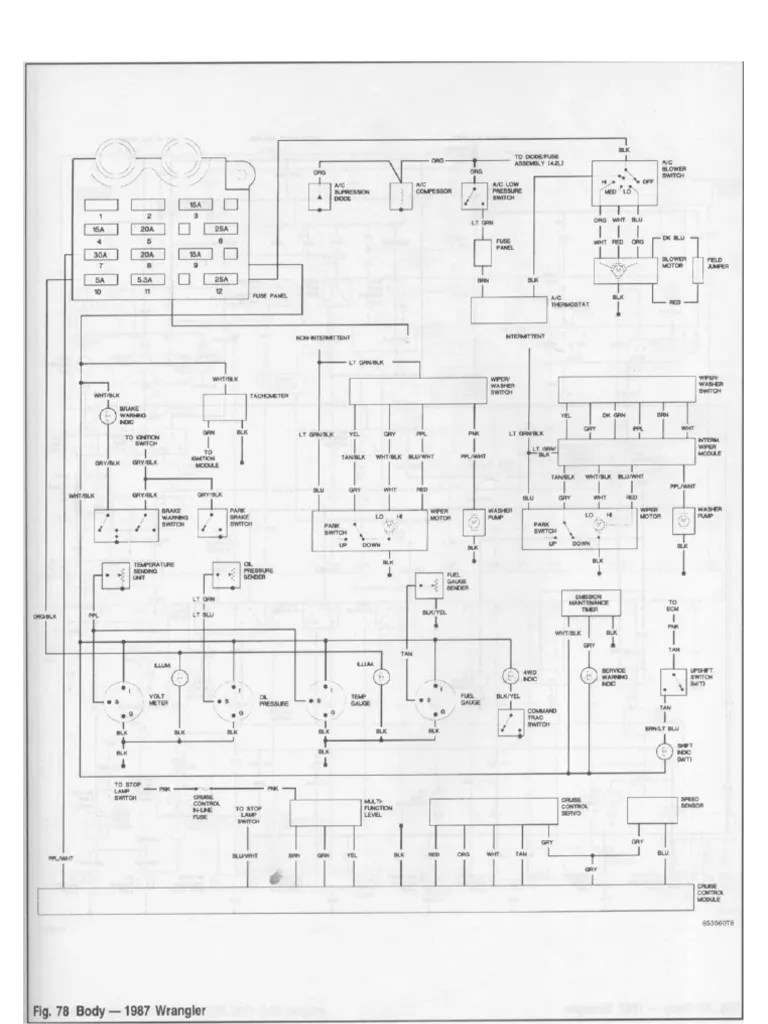 Jeep Wrangler YJ FSM Wiring Diagrams