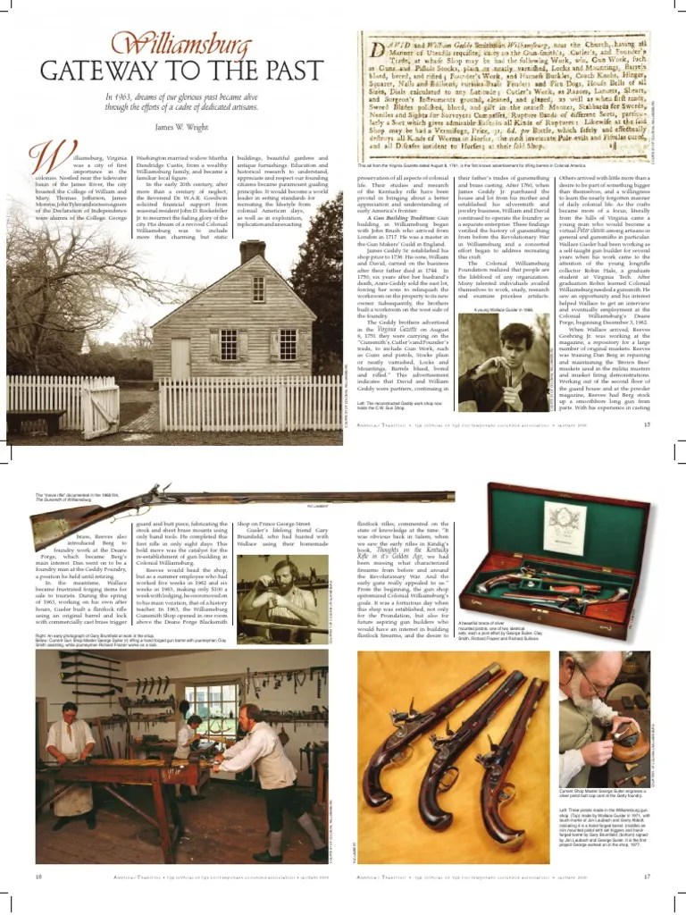 Williams Burg Gunsmith PDF Rifle Musket