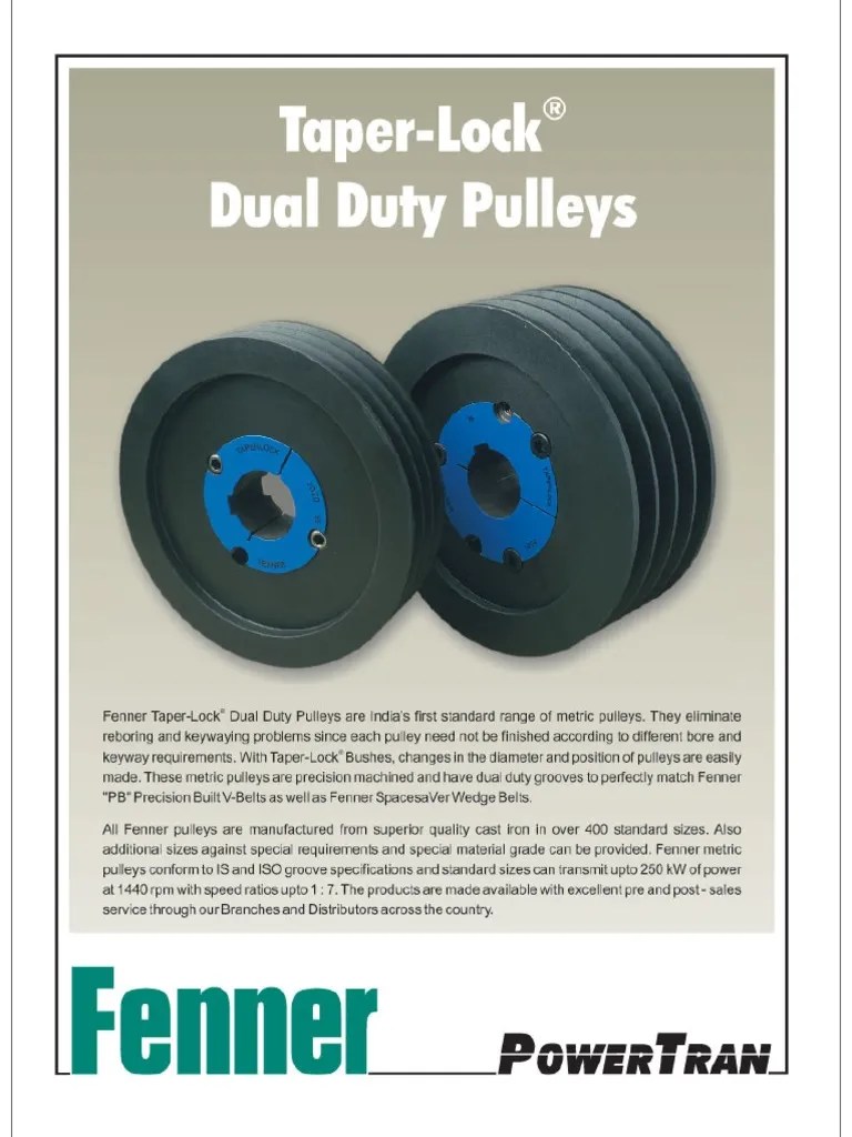 Fenner Taper Lock Pulley PDF