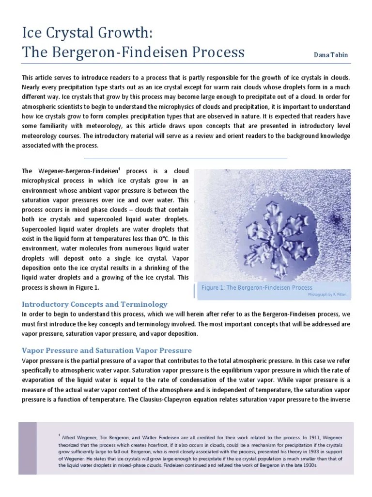Bergeron Process 12345 PDF Ice Evaporation