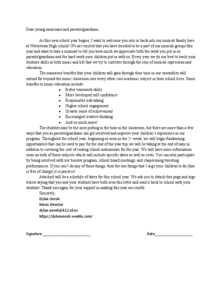 Home Communication Letter PDF