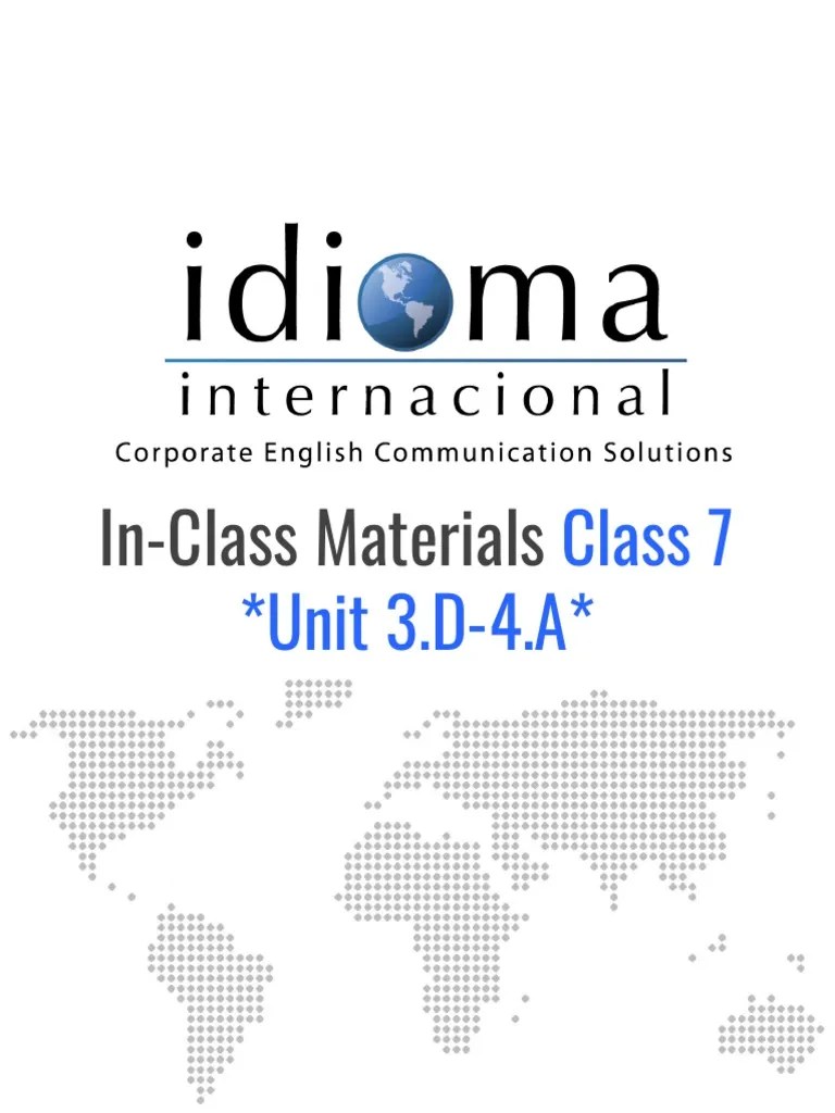 Class Materials (Class 7) PDF Linguistics