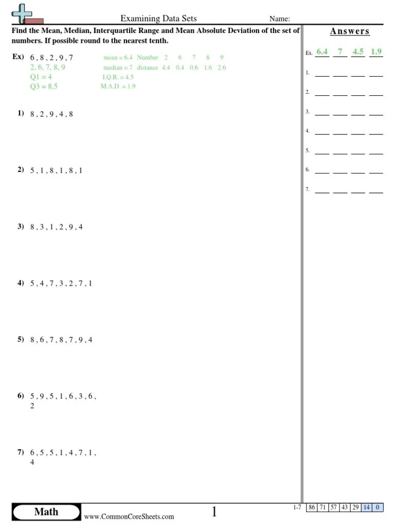 Five Number Summary Worksheet 1 | PDF | Mathematics | Sampling (Statistics)