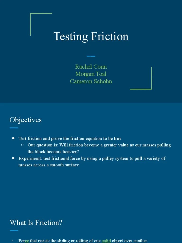 Physics Lab Final Project PDF Friction Force