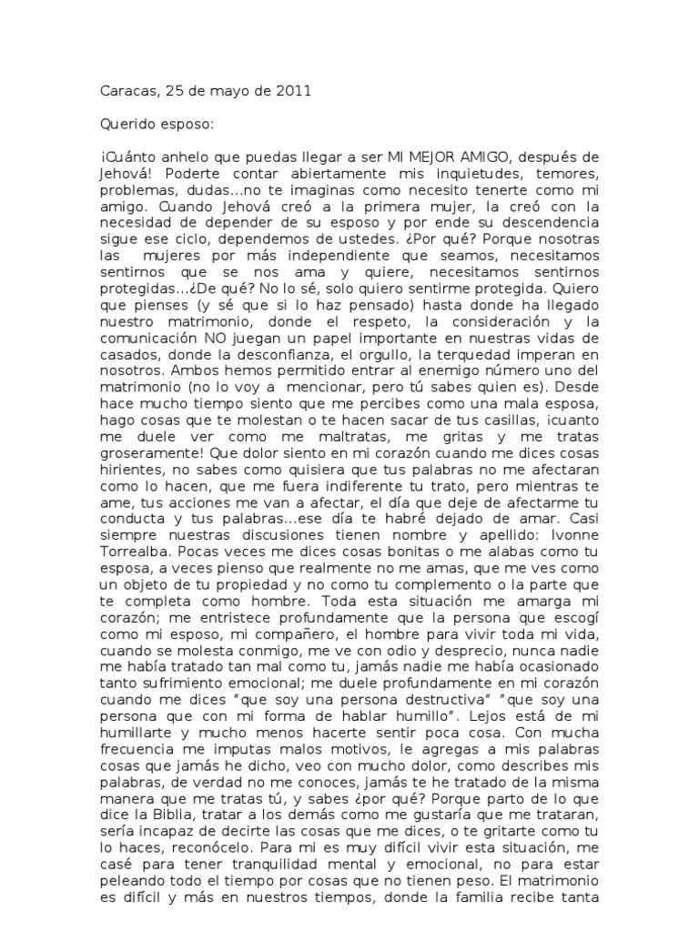 Carta A Mi Esposo PDF Amor