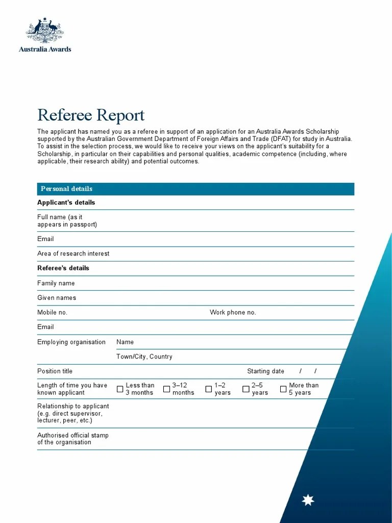 Referee Report Template PDF Leadership Leadership