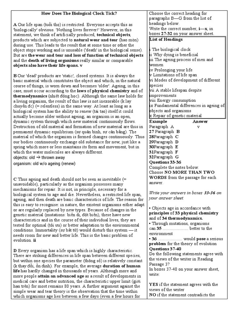 How Does The Biological Clock Tick PDF Life Organisms