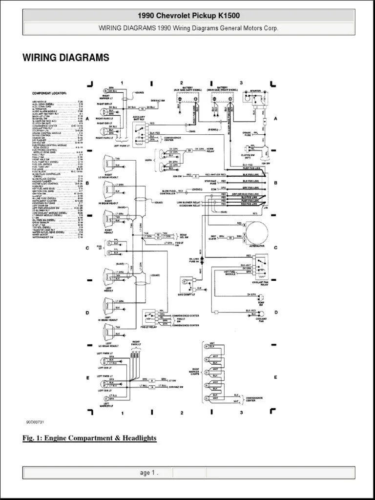 Wiring Diagrams: 1990 Chevrolet Pickup K1500 1990 Chevrolet Pickup