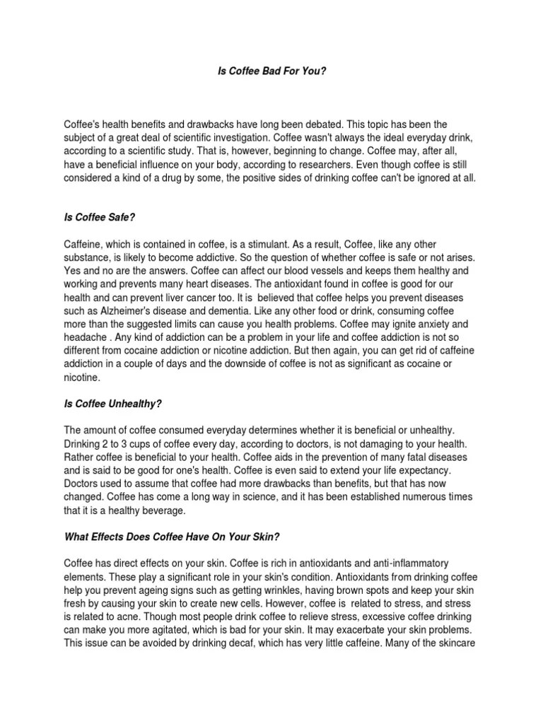Is Coffee Bad For You? Analyzing Coffee's Health Effects and Benefits