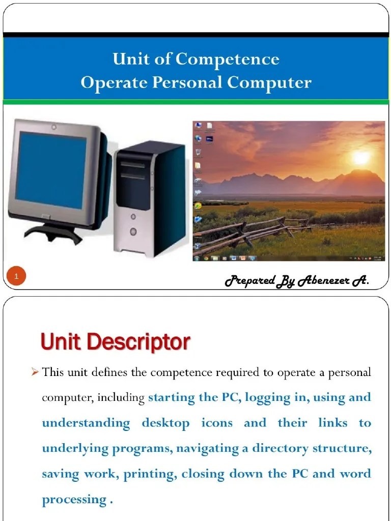 Operate Personal Computer PDF