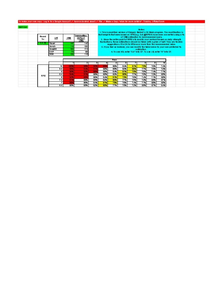 Copia de Calgary Barbell 16 Week (Revised) LB + KG PDF Athletic