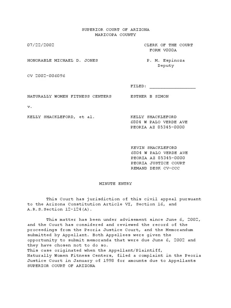 Superior Court of Arizona PDF Default Judgment Judgment (Law)