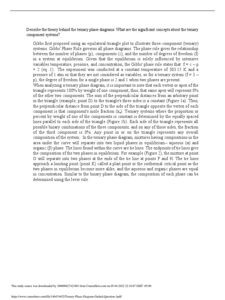 Ternary Phase Diagram Guided Question 1 PDF | PDF | Phase Rule | Phase