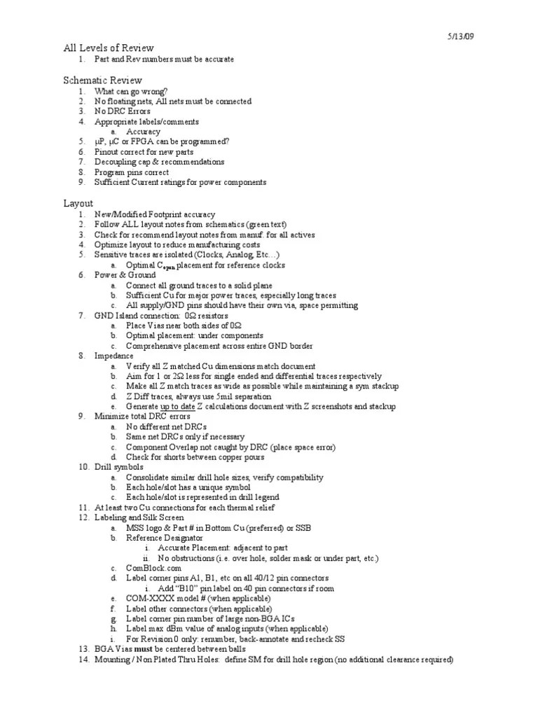 Hardware Design Review Checklist PDF Electrical Connector