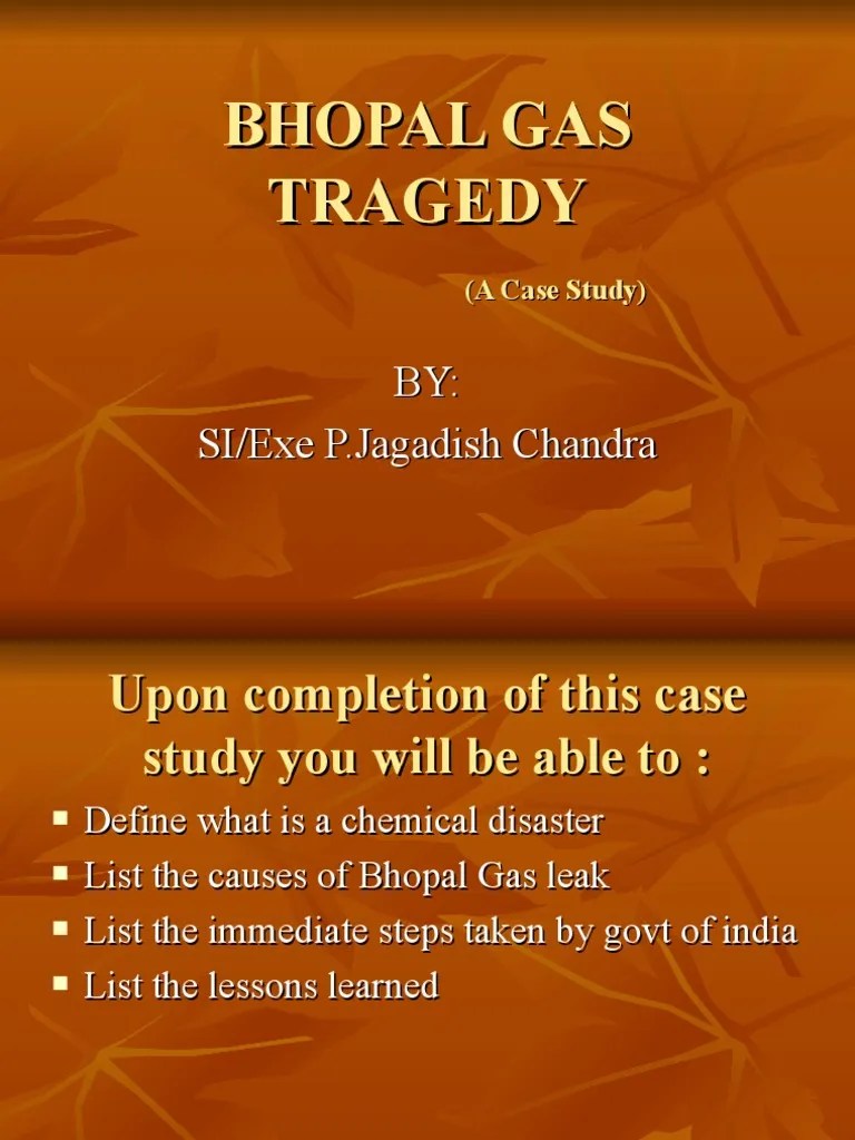 Bhopal Case Study PDF Chemistry