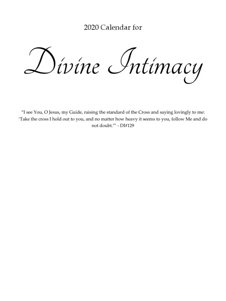 Divine Intimacy 2020 PDF Mary, Mother Of Jesus Easter