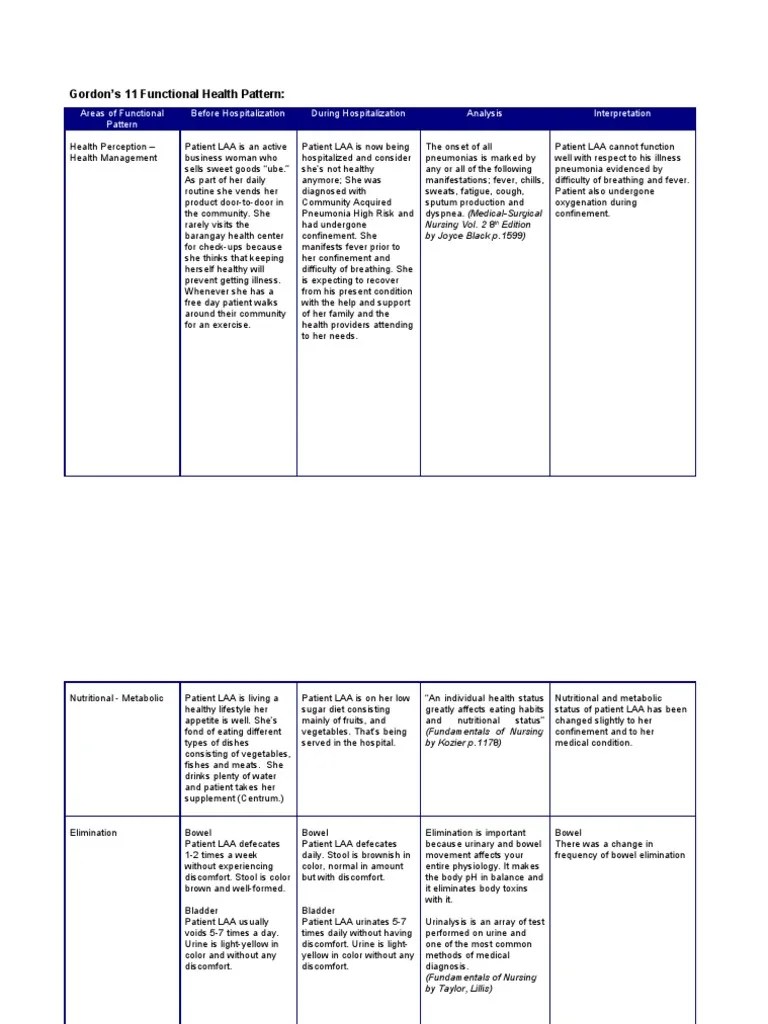 Gordon S Functional Health Patterns slidedocnow